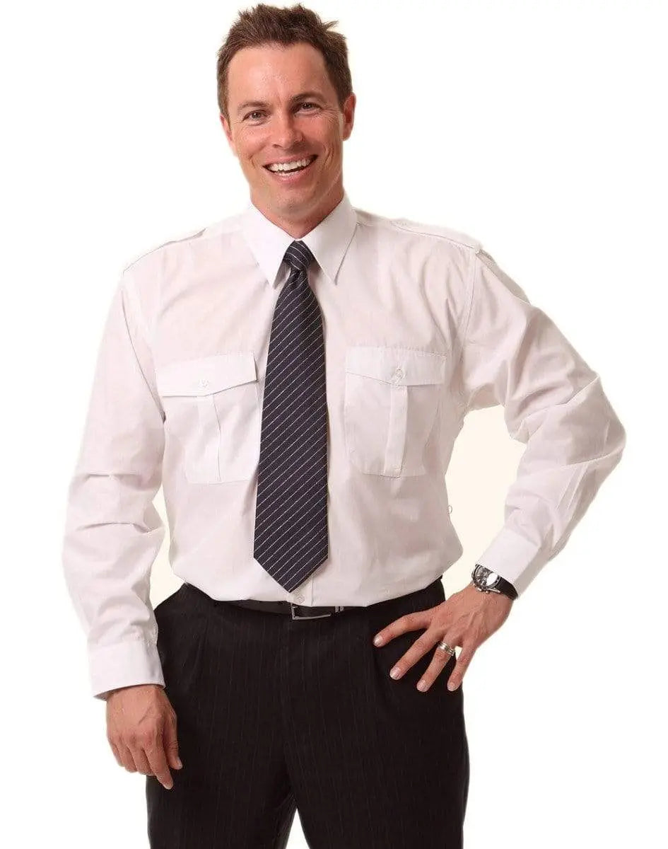 BENCHMARK Unisex Epaulette Long Sleeve BS06L Metro Workwear.